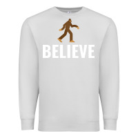 Dove Grey believe bigfoot white Premium Sweatshirt - artisFamous
