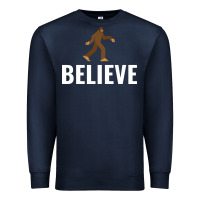 Navy believe bigfoot white Premium Sweatshirt - artisFamous