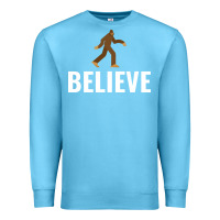 Ocean Blue believe bigfoot white Premium Sweatshirt - artisFamous