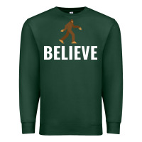 Sports Green believe bigfoot white Premium Sweatshirt - artisFamous