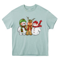 Arona christmas polar bear reindeer and snowman Heavy Core Tee - CowGirlArtShop