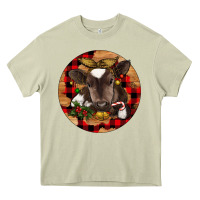 Mossy Christmas Baby Cow Heavy Core Tee - RanaPortraitStore