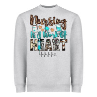 Heather Grey nursing is a work of heart Heavyweight Sweatshirt - JahusDesignShop