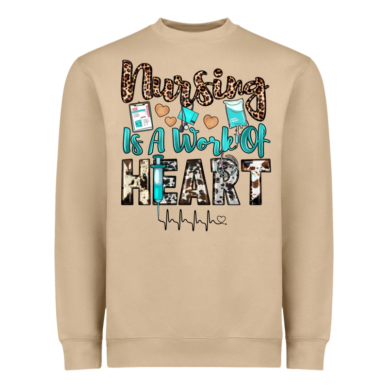 Nursing Is A Work Of Heart Heavyweight Sweatshirt by JahusDesignShop | Teevron