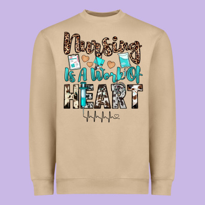 Nursing Is A Work Of Heart Heavyweight Sweatshirt Designed By Jahusdesignshop