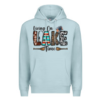 Blue Mist living on lake time Premium Hoodie - CowhideDigitalArt