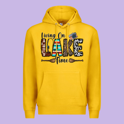 Living On Lake Time Premium Hoodie Designed By Cowhidedigitalart