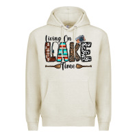 Oatmeal Heather living on lake time Premium Hoodie - CowhideDigitalArt