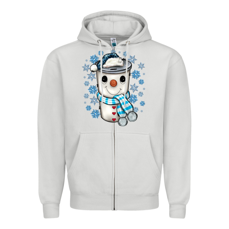 Snowman Coffee Cup Zipper Hoodie by JahusDesignShop | Teevron