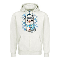 Oatmeal Heather snowman coffee cup Zipper Hoodie - JahusDesignShop