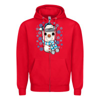 Red snowman coffee cup Zipper Hoodie - JahusDesignShop