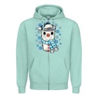 Seafoam snowman coffee cup Zipper Hoodie - JahusDesignShop
