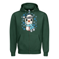 Sports Green snowman coffee cup Zipper Hoodie - JahusDesignShop