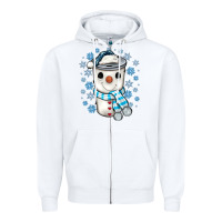 White snowman coffee cup Zipper Hoodie - JahusDesignShop