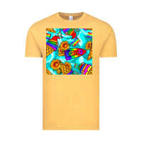 Vintage Mustard Pride lgbtq ice cream and sunflowers seamless Vintage Tee - BundleAndBundleShop