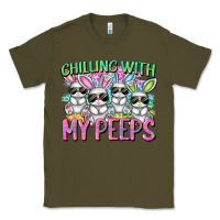 Army Green Chilling with my peeps Easter bunnies Classic Tee - CowGirlArtShop