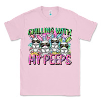 Bubblegum Pink Chilling with my peeps Easter bunnies Classic Tee - CowGirlArtShop
