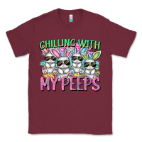 Burgundy Chilling with my peeps Easter bunnies Classic Tee - CowGirlArtShop