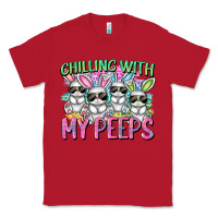 Red Chilling with my peeps Easter bunnies Classic Tee - CowGirlArtShop