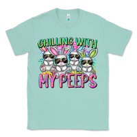 Seafoam Chilling with my peeps Easter bunnies Classic Tee - CowGirlArtShop