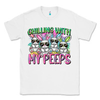 White Chilling with my peeps Easter bunnies Classic Tee - CowGirlArtShop