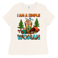 I Am A Simple Woman Camping Frappe Ladies Tee | Teevron