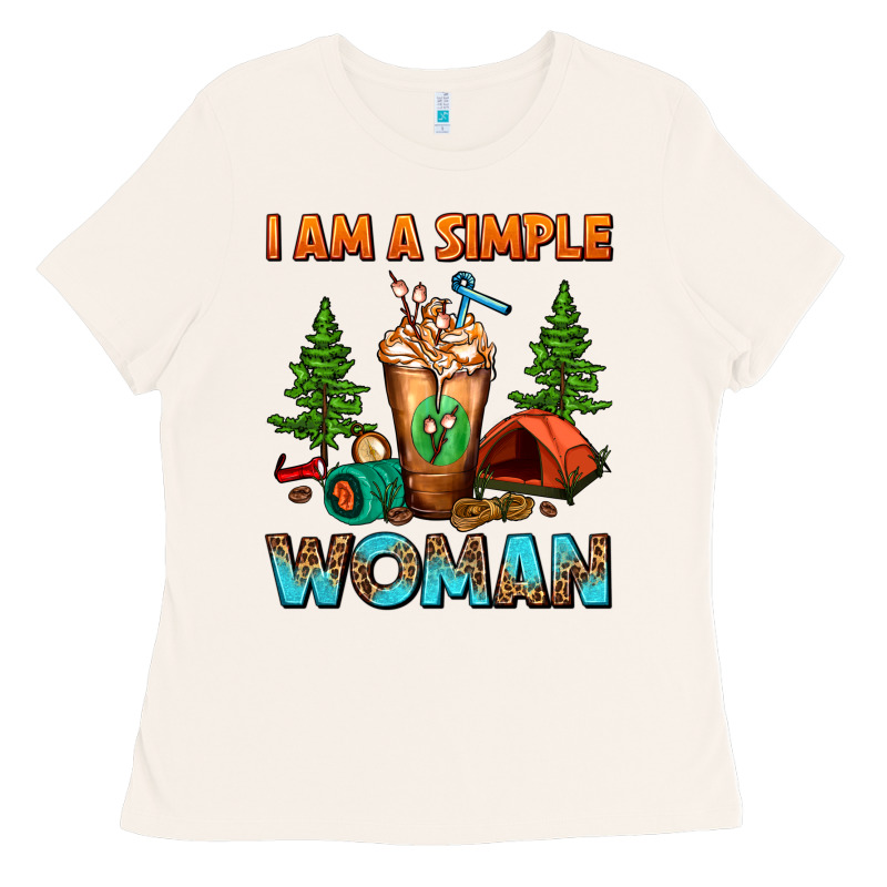 I Am A Simple Woman Camping Frappe Ladies Tee by FaDigitalArtStudio | Teevron