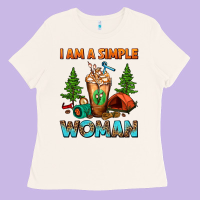 I Am A Simple Woman Camping Frappe Ladies Tee Designed By Fadigitalartstudio