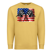 Antique Gold American Racing Flag Premium Sweatshirt - JahusDesignShop