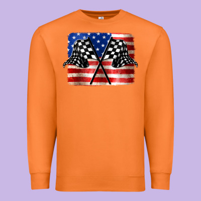 American Racing Flag Premium Sweatshirt Designed By Jahusdesignshop
