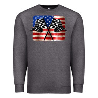 Charcoal Heather American Racing Flag Premium Sweatshirt - JahusDesignShop