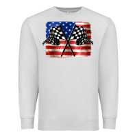 Dove Grey American Racing Flag Premium Sweatshirt - JahusDesignShop