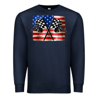 Navy American Racing Flag Premium Sweatshirt - JahusDesignShop