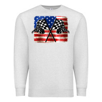 Oatmeal Heather American Racing Flag Premium Sweatshirt - JahusDesignShop