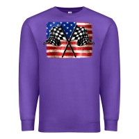 Purple American Racing Flag Premium Sweatshirt - JahusDesignShop