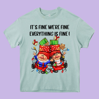 Its Fine Were Fine Everything Is Fine Heavy Core Tee Designed By Cowgirlartshop