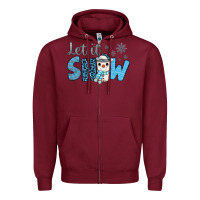 Burgundy let it snow snowman coffee Zipper Hoodie - JahusDesignShop