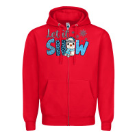 Red let it snow snowman coffee Zipper Hoodie - JahusDesignShop