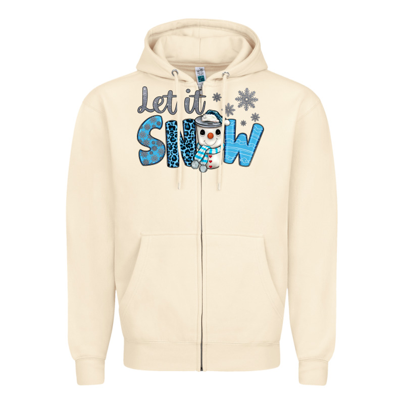 Let It Snow Snowman Coffee Zipper Hoodie by JahusDesignShop | Teevron