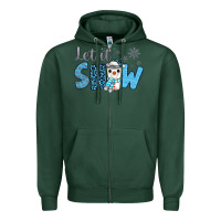 Sports Green let it snow snowman coffee Zipper Hoodie - JahusDesignShop