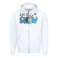 White let it snow snowman coffee Zipper Hoodie - JahusDesignShop