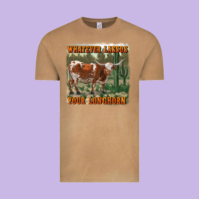 Whatever Lassos Your Longhorn Vintage Tee Designed By Ranaportraitstore