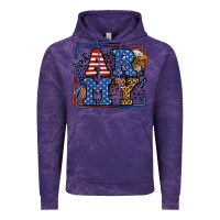 Cloud Purple Army Veteran leopard frame 4th of July Vintage Hoodie - LillyAllenDesigns