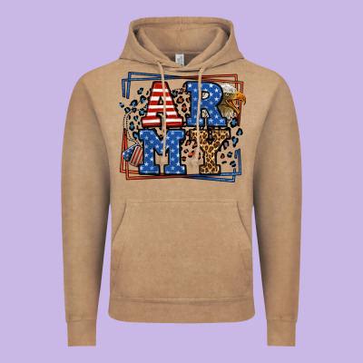 Army Veteran Leopard Frame 4th Of July Vintage Hoodie Designed By Lillyallendesigns