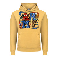 Vintage Mustard Army Veteran leopard frame 4th of July Vintage Hoodie - LillyAllenDesigns
