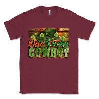 Burgundy One lucky Cowboy St. Patrick's Day Classic Tee - CowGirlArtShop