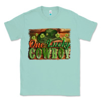 Seafoam One lucky Cowboy St. Patrick's Day Classic Tee - CowGirlArtShop