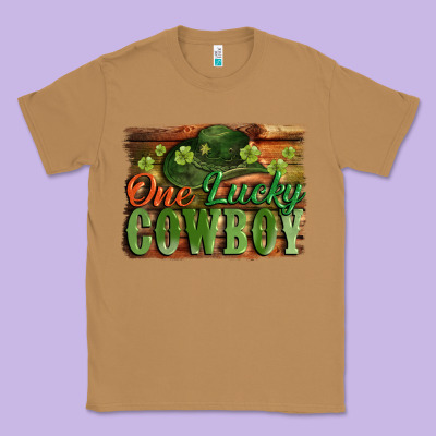 One Lucky Cowboy St. Patrick's Day Classic Tee Designed By Cowgirlartshop