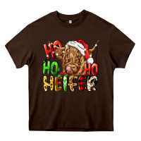 Chocolate Brown ho ho ho heifer Heavy Core Tee - CowGirlArtShop