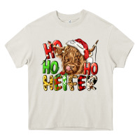 Cream ho ho ho heifer Heavy Core Tee - CowGirlArtShop
